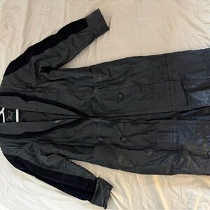 Vintage Marco Morano/Milano New York Black Leather Trench Coat